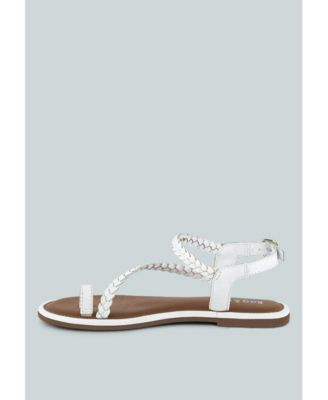 STALLONE Womens Braided Flat Sandals