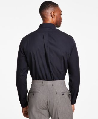 brooks brothers black dress shirt Brooks Brothers Wrinkle-Free Stretch Nailhead Shirt BB18002 Deep Black / 3XL