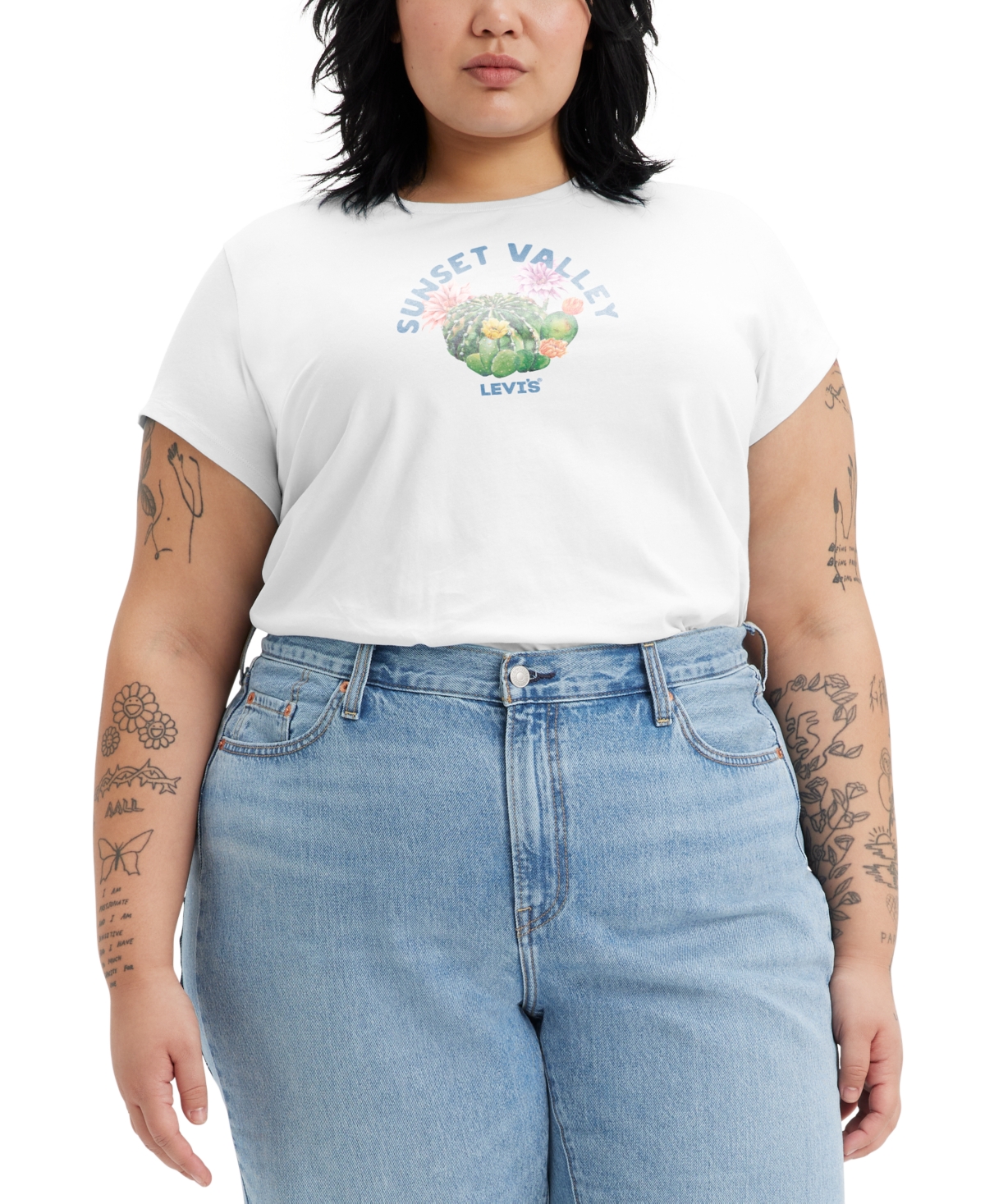 Levi's Plus Size Graphic Authentic Cotton Short-sleeve T-shirt In Sunset Valley Cloud Dancer
