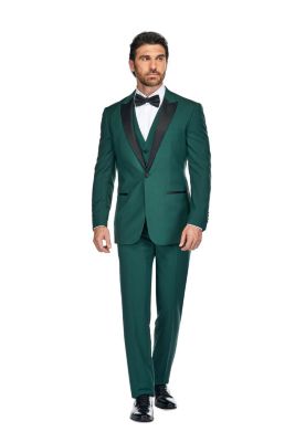 Men's 3-Piece Slim Fit Tuxedo with Peak Lapel