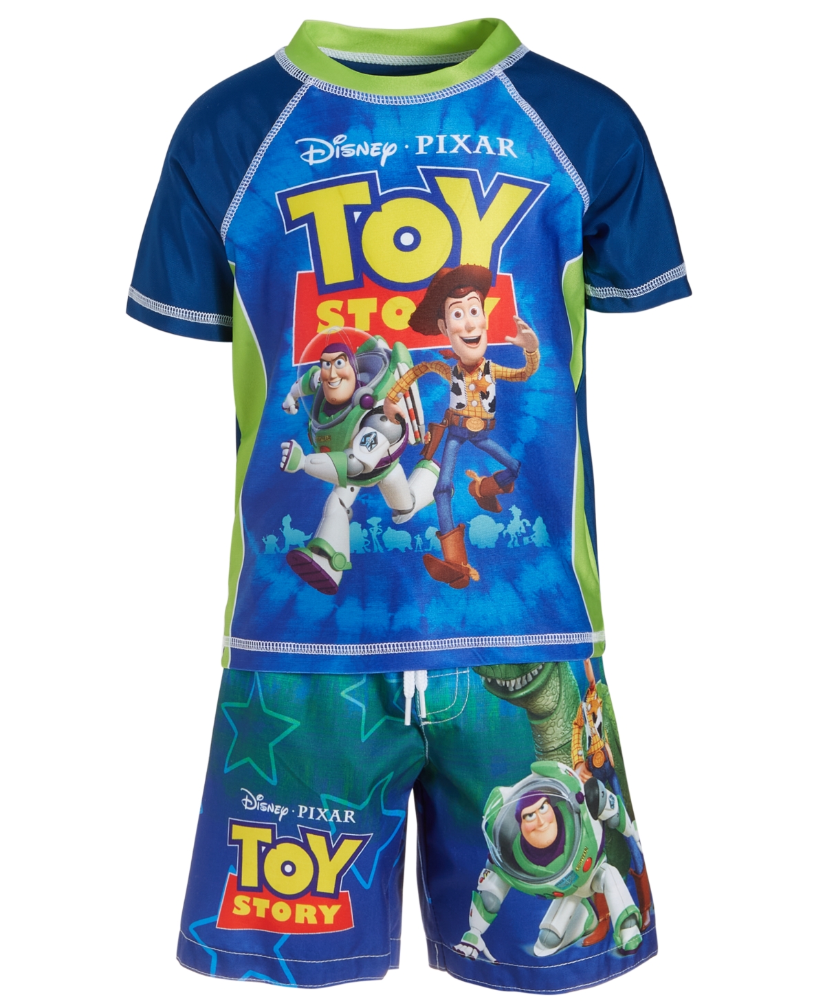 Shop Toy Story Toddler Boys Rash Guard & Swim Trunks, 2 Piece Set In Blue