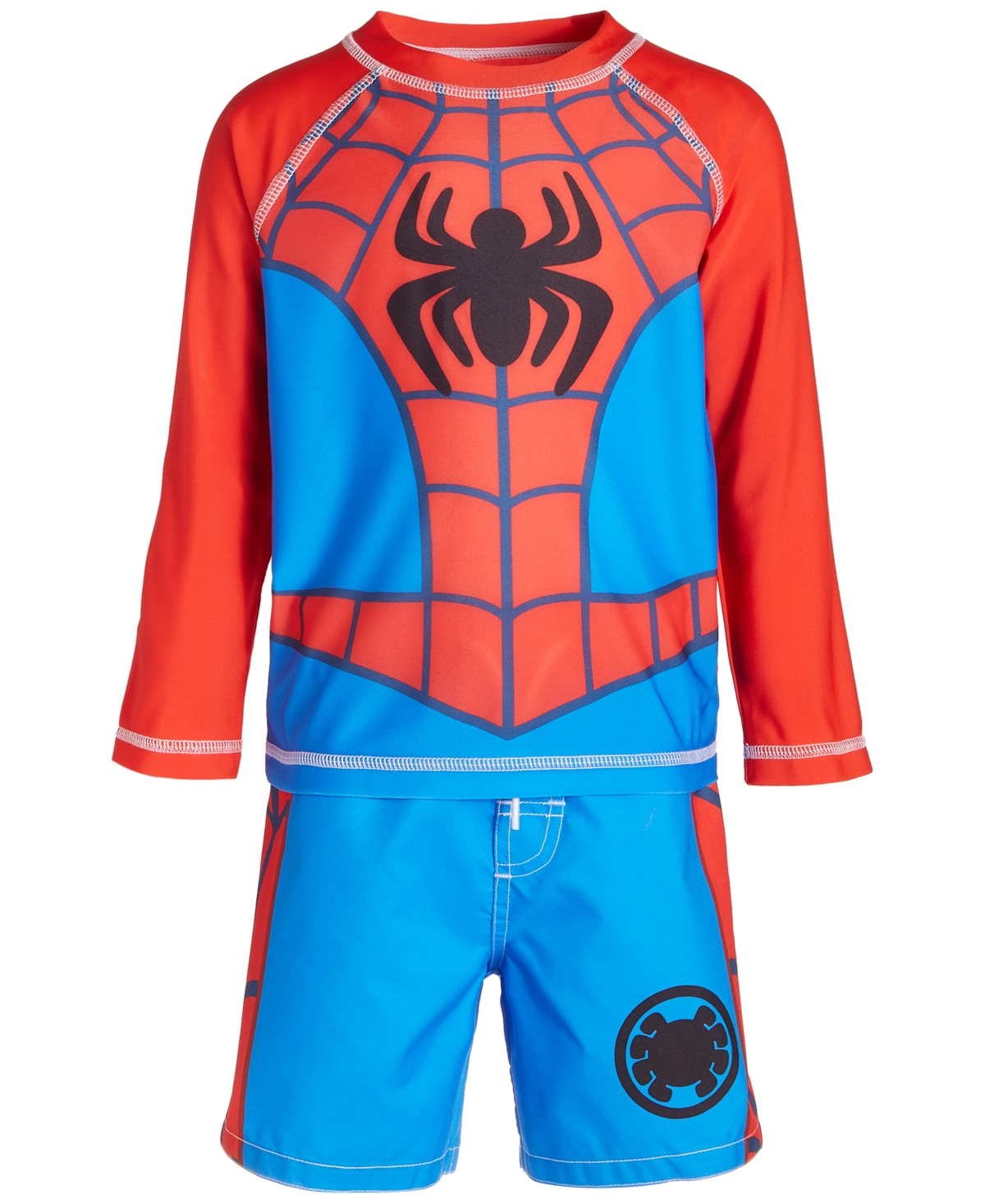Shop Marvel Toddler Boys Spider-man Rash Guard & Swim Trunks, 2 Piece Set In Red
