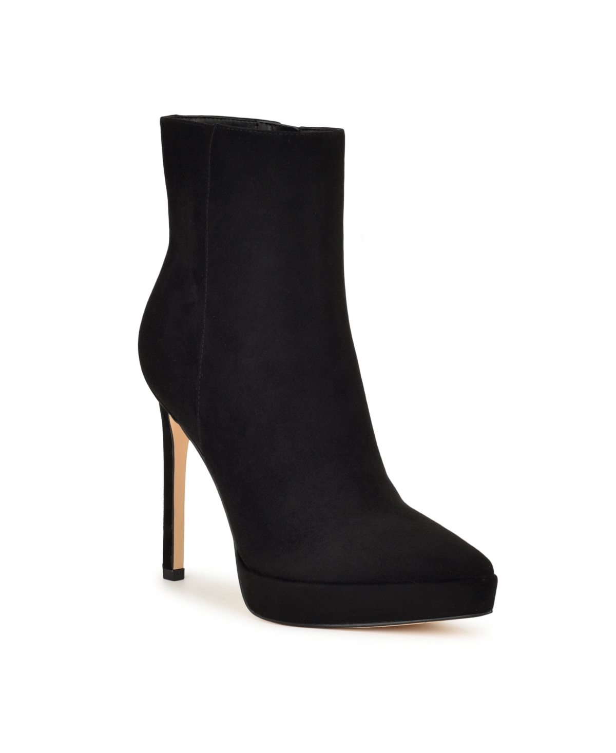 Nine West Women's Danise Pointy Toe Stiletto Dress Boots In Black- Faux Suede