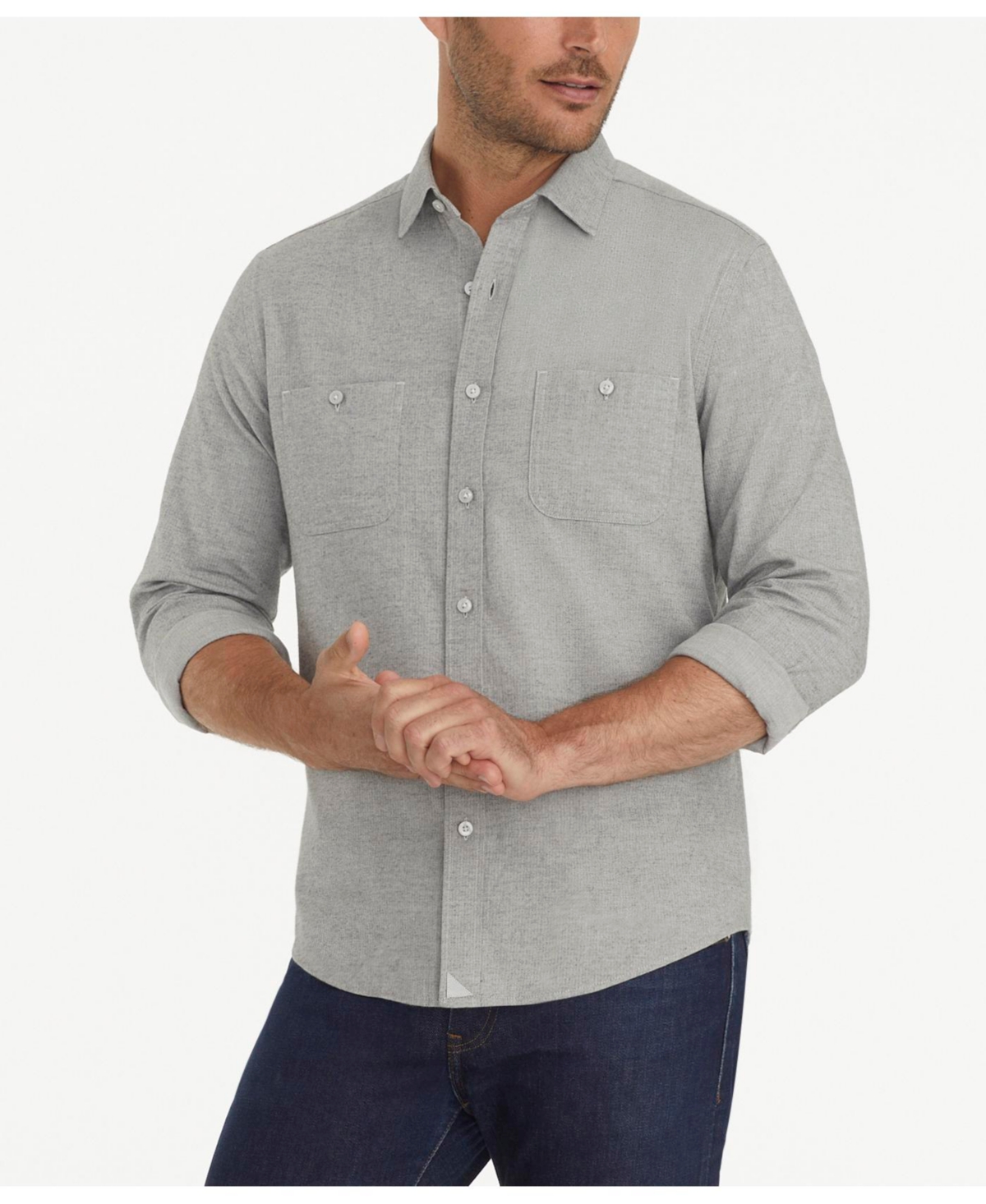 Men's Regular Fit Hemsworth Flannel Button Up Shirt - Blue