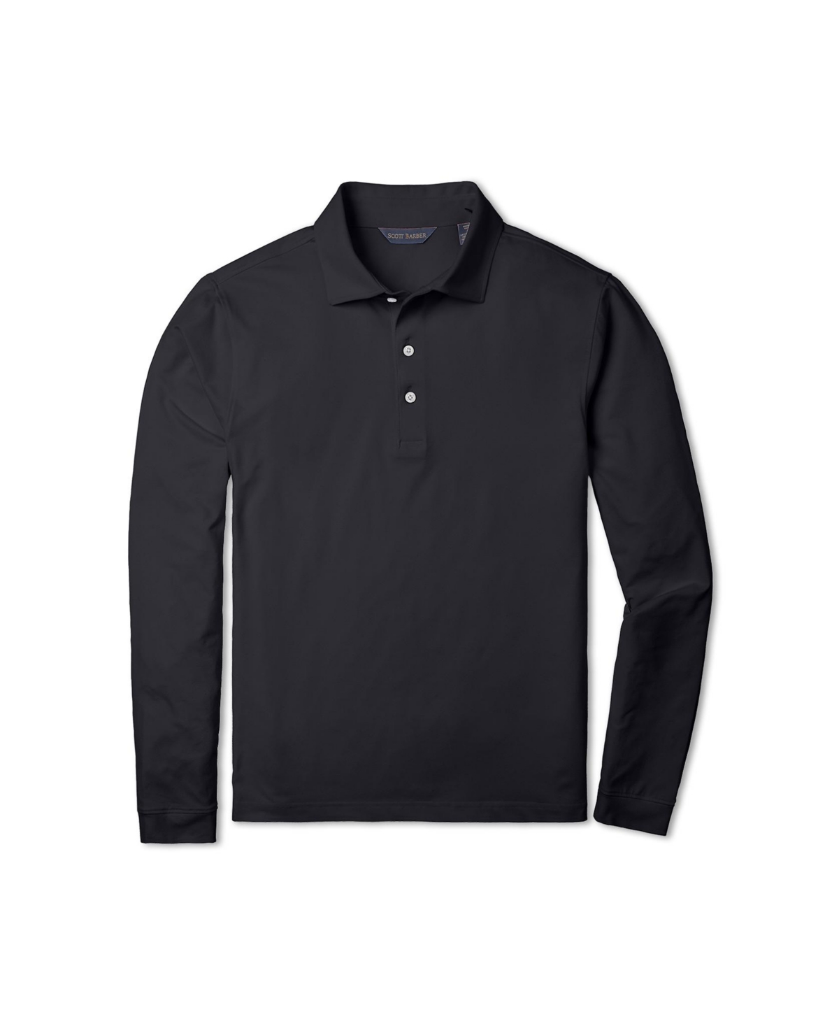 Men's Tech Jersey Long Sleeve Polo Shirt - Black