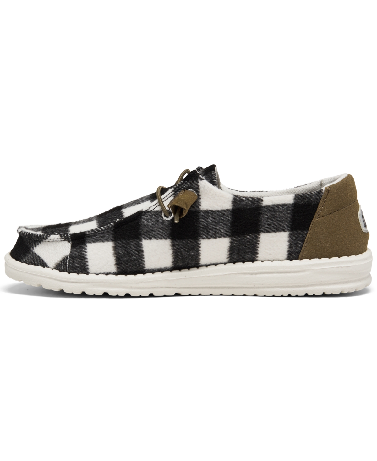 Shop Hey Dude Women's Wendy Plaid Casual Sneakers From Finish Line In White,black