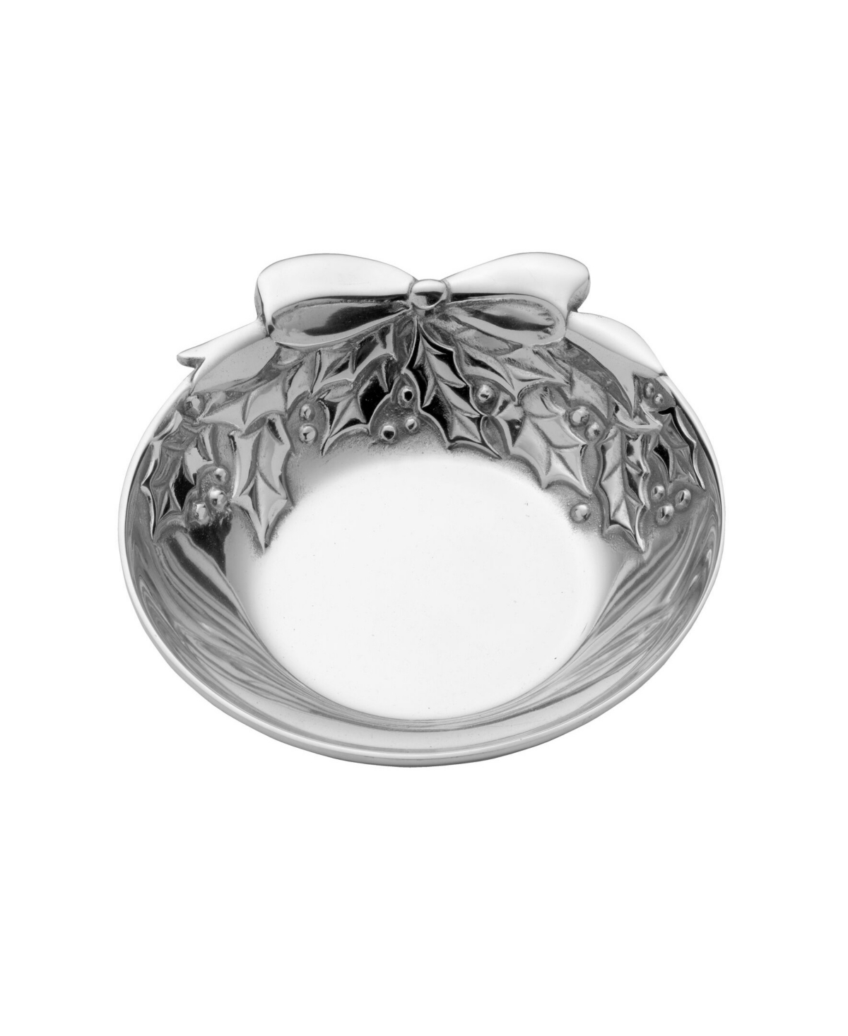Wilton Armetale Holly Berries Small Bowl, 16 oz In Silver