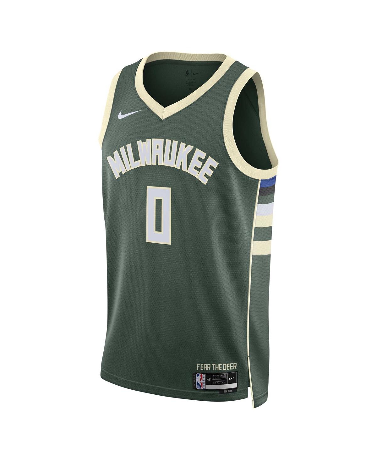 Men's and Women's Nike Damian LillardMilwaukee Bucks Swingman Jersey - Icon Edition - Hunter Green