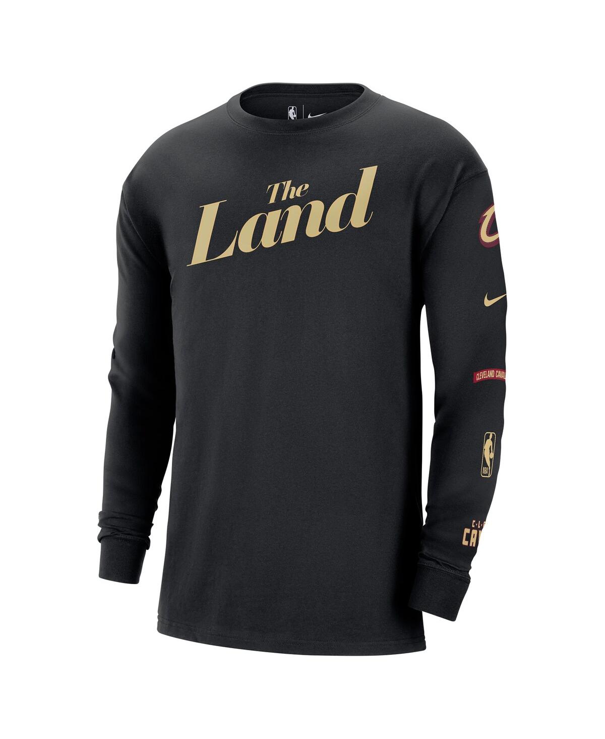 Men's NikeCleveland Cavaliers 2023/24 City Edition Max90 Expressive Long Sleeve T-shirt - Black