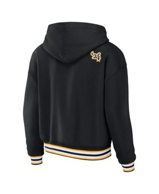 Women's Black Boston Bruins Lace-Up Pullover Hoodie