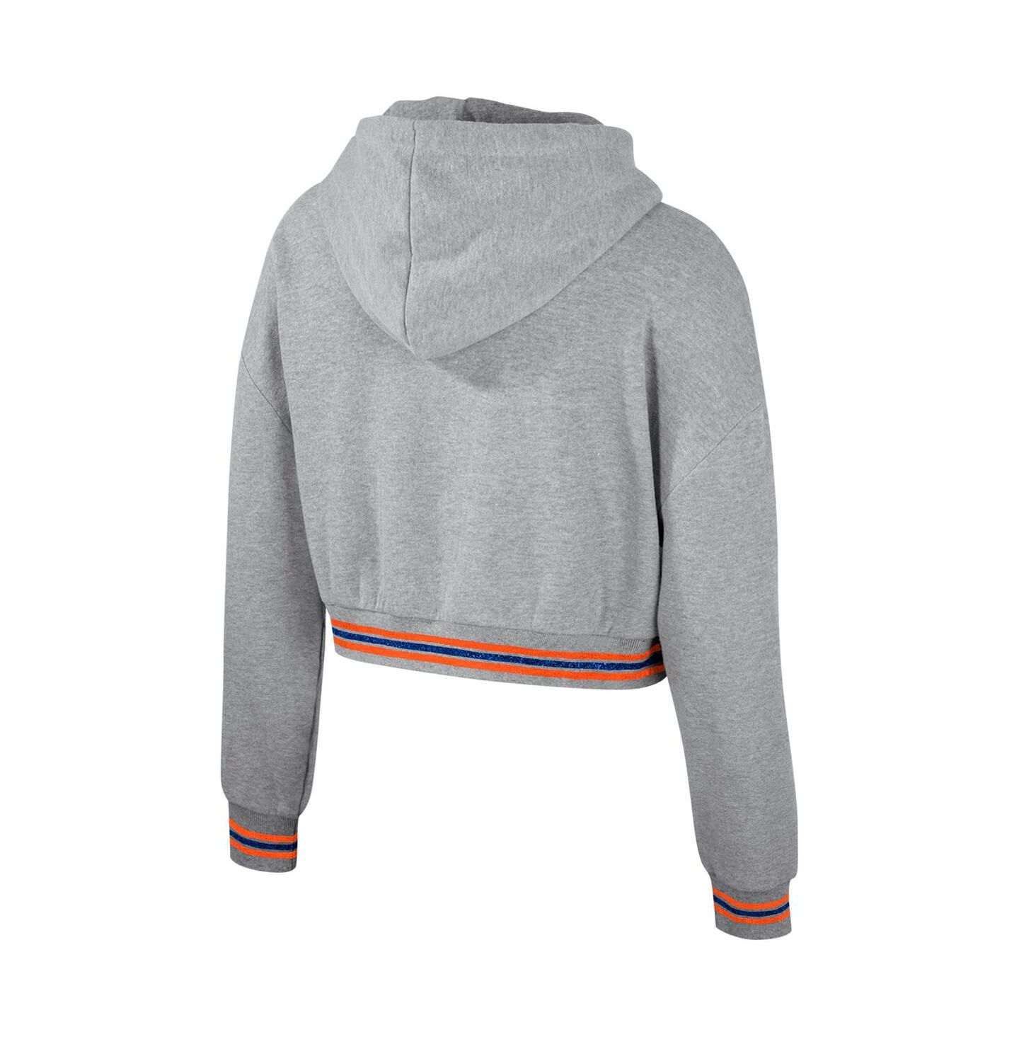Женское худи The Wild Collective Heather Gray Distressed Florida Gators Cropped Shimmer Pullover — фото 2