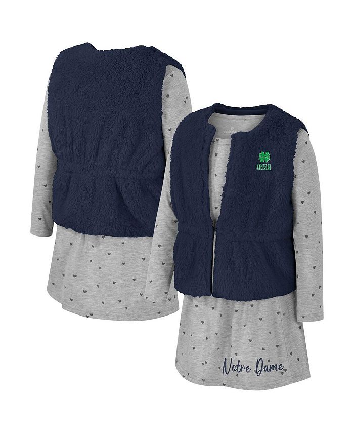 Colosseum Girls Toddler Navy Notre Dame Fighting Irish Meowing Vest and