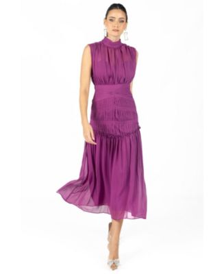 Valentina Midi Dress Purple Chiffon - Macy's