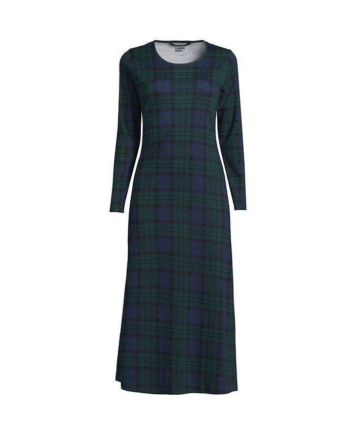 Lands' End Women's Plus Size Cotton Long Sleeve Midcalf Nightgown - Macy's