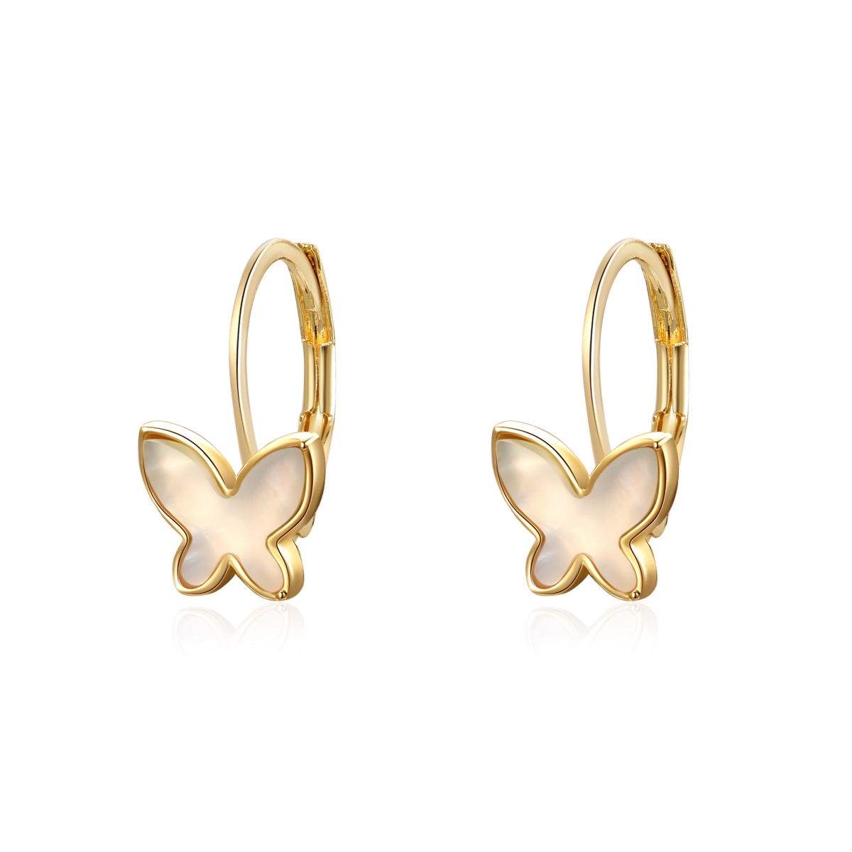 Rachel Glauber Enchanting Kids 14K YellowPlated Mother of Pearl Butterfly Dangle Earrings - Gold