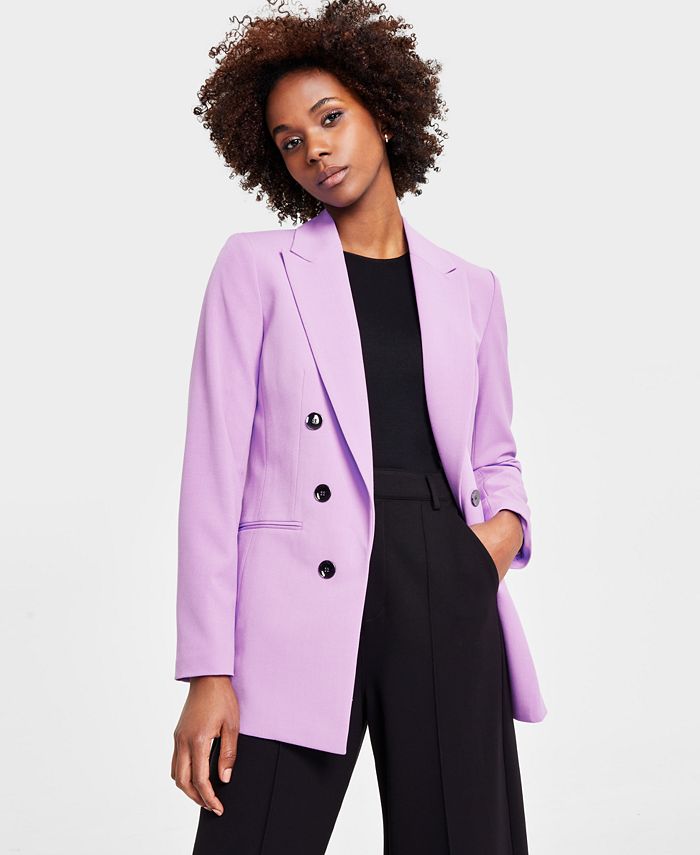 Women s Faux Double Breasted Boyfriend Jacket Created for Macy s