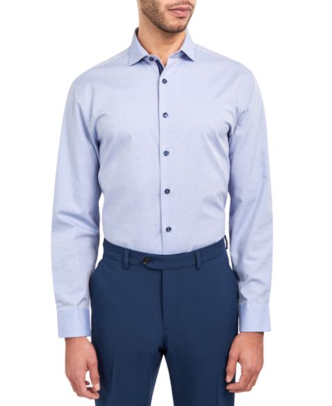 Мужская рубашка MICHELSONS OF LONDON Regular-Fit Dobby Dot-Print Dress Shirt, цвет: Синий
