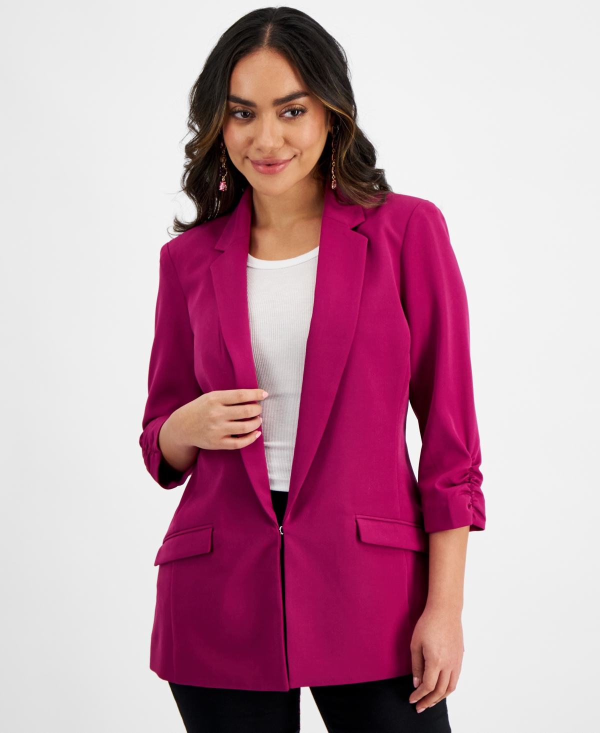 Shop Inc International Concepts Inc Petite Menswear Blazer, Created For Macy's In Violet Orchid