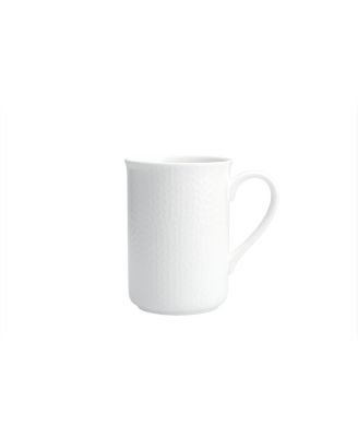 Amanda White Embossed Mugs, Set of 4
