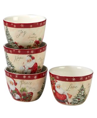 Certified International - Holiday Wishes 4-Pc. Ice Cream Bowl asst.