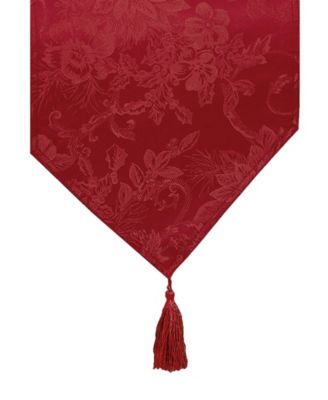 Poinsettia Elegance Jacquard Holiday Table Runner
