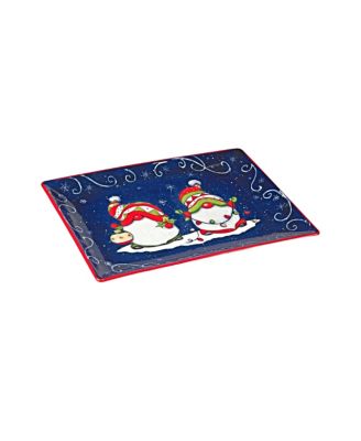 Holiday Magic Gnomes Rectangular Platter, 14" x 10"