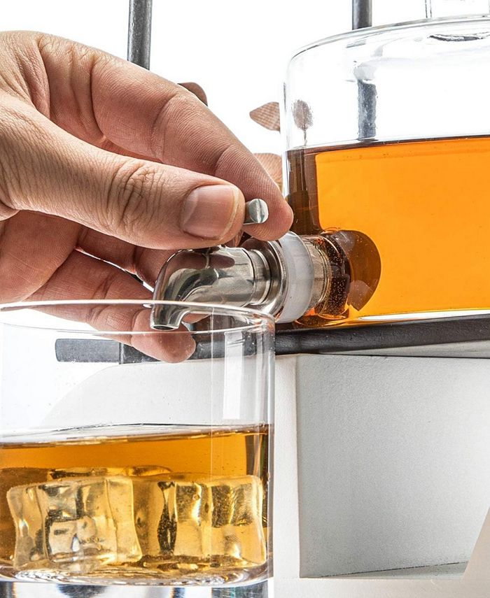 The Wine Savant Glass Golf Decanter and Whiskey Glasses Set, 6 Piece - Macy's