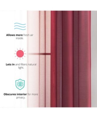 2 Piece Semi Sheer Voile Window Curtain Drapes Grommet Panels for Bedroom, Living Room & Kids Room