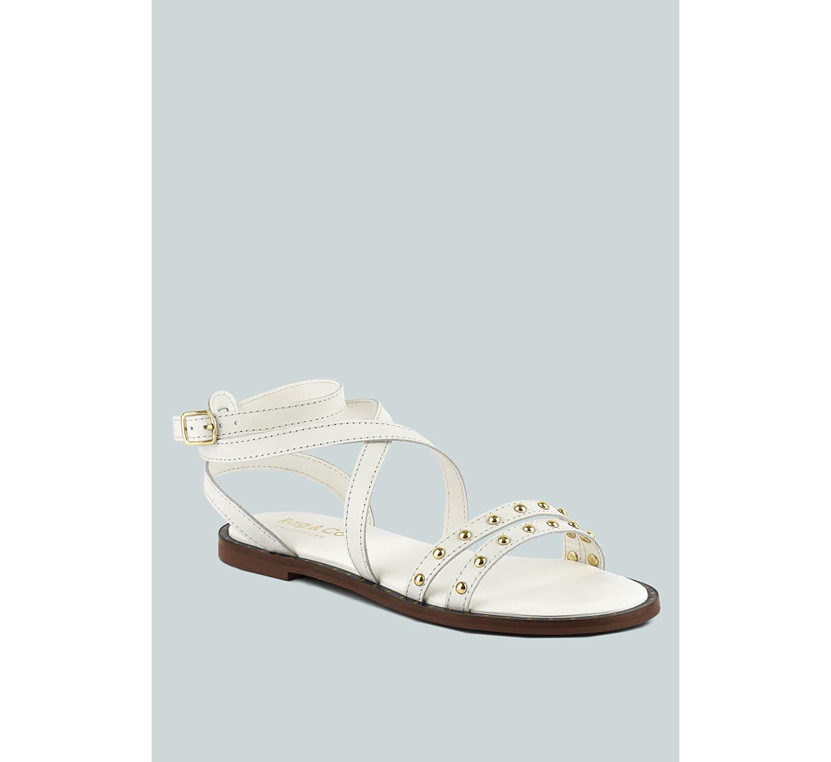 Corriane Womens Studs Embellishment Strappy Sandals - Off white