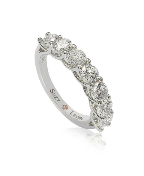 Украшения Suzy Levian New York Suzy Levian Sterling Cubic Zirconia Alternating & Half Eternity Band Ring