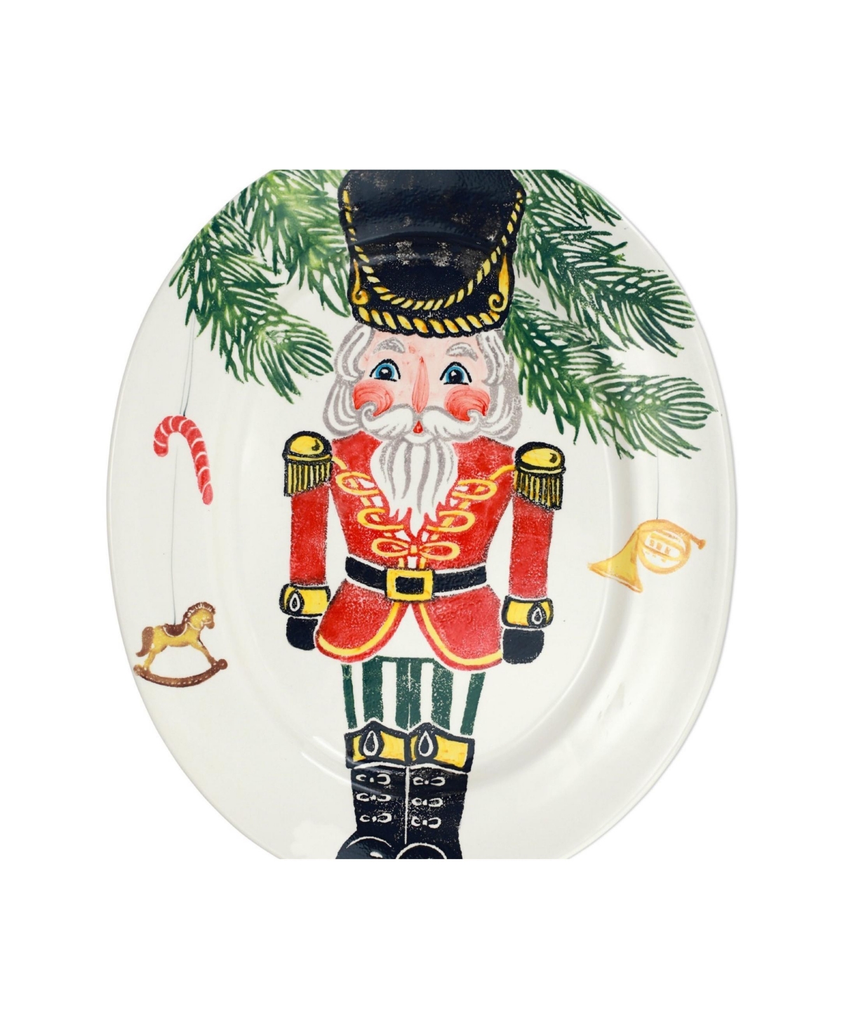 Vietri Nutcrackers Large Oval Platter In Red