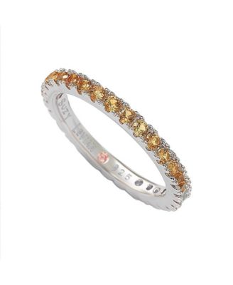 Suzy Levian Sterling Silver Thin Cubic Zirconia Eternity Band