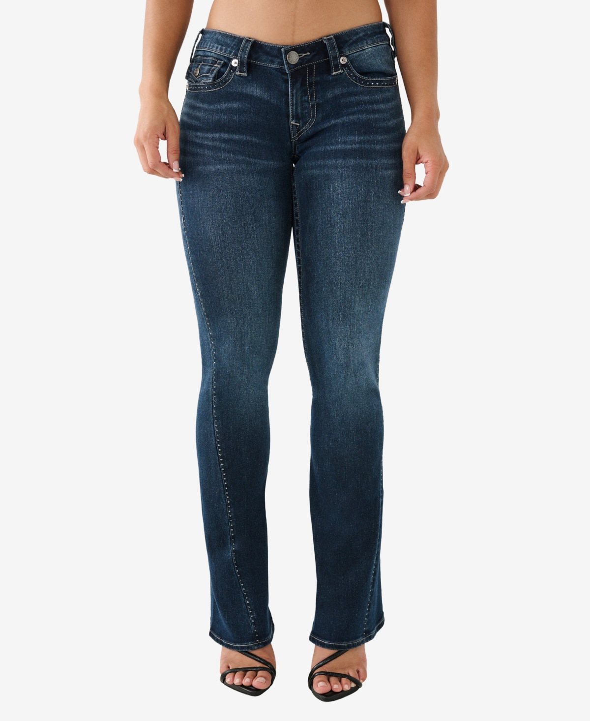 Women's Joey Crystal Flap Flare Jeans - Heather