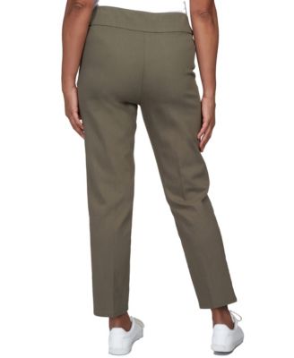 Petite Mid-Rise Pull On Straight Leg Denim Pants, Petite & Petite Short