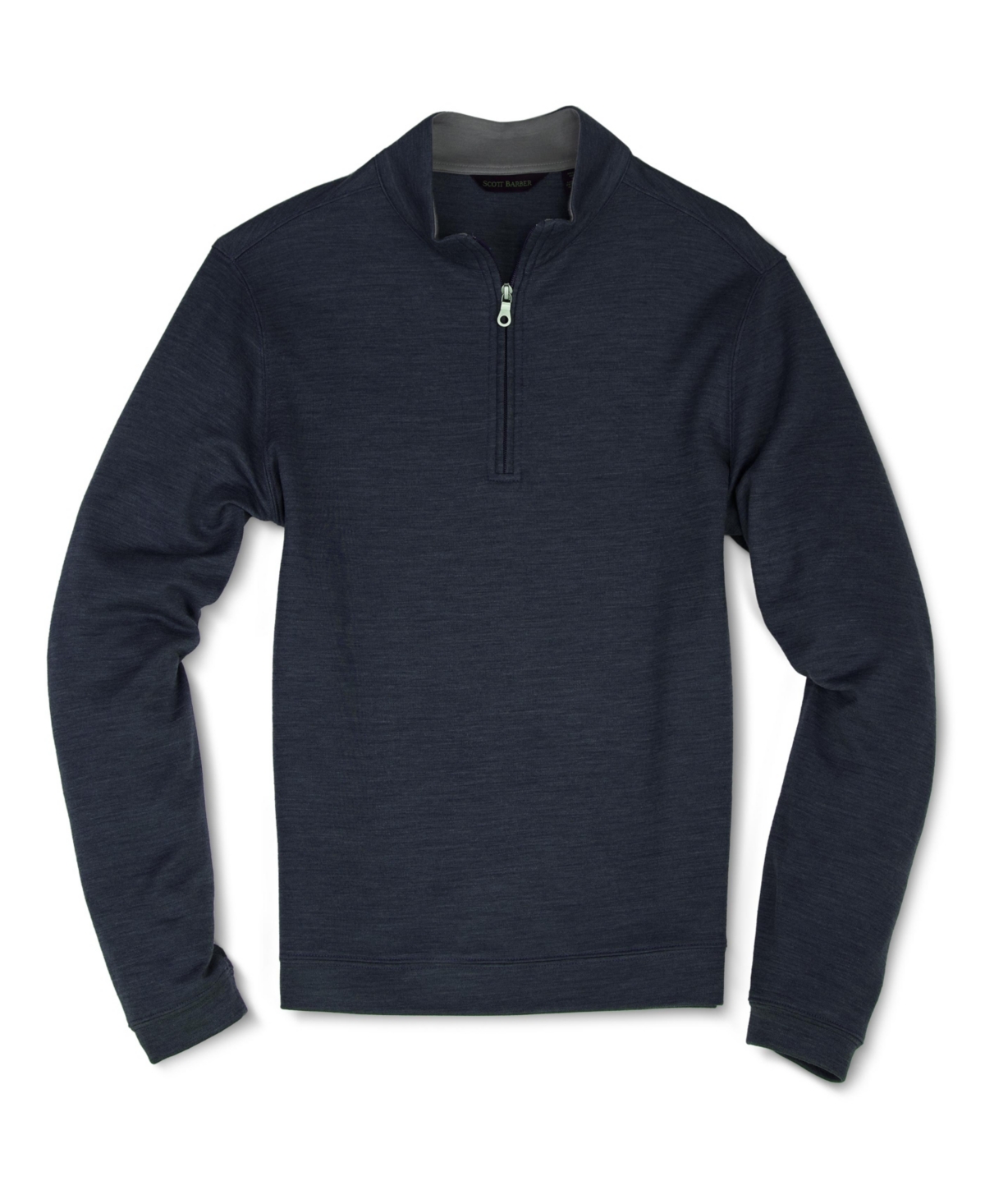 Men's Wool Blend Zip Mock Sweatshirt - Midnight