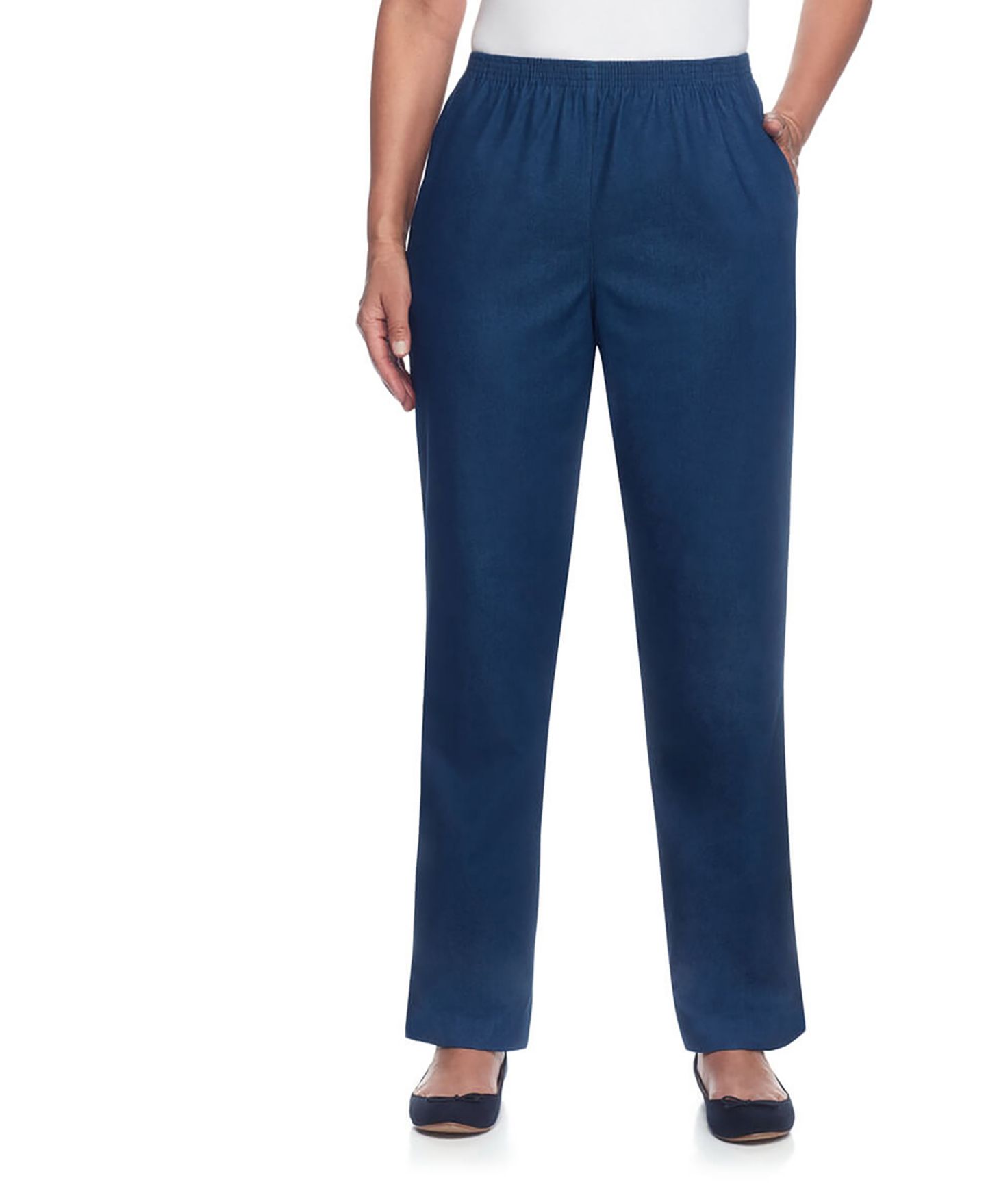 Женские джинсы Alfred Dunner Classics Pull-On Denim Pants in Petite and Petite Short, цвет: Джинсовый — фото 1