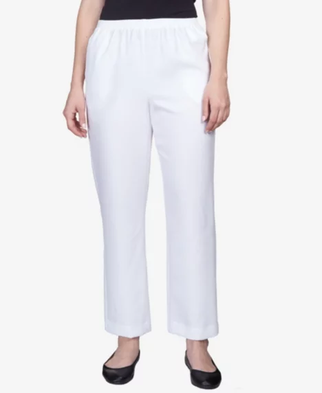 Classics Pull-On Straight-Leg Pants in Petite and Petite Short - White