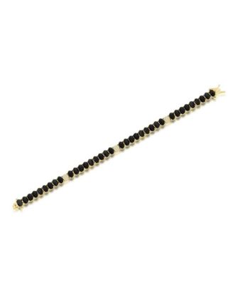 Sterling Silver Or Gold Plated Over Sterling Silver CZ Oval Tennis Bracelet