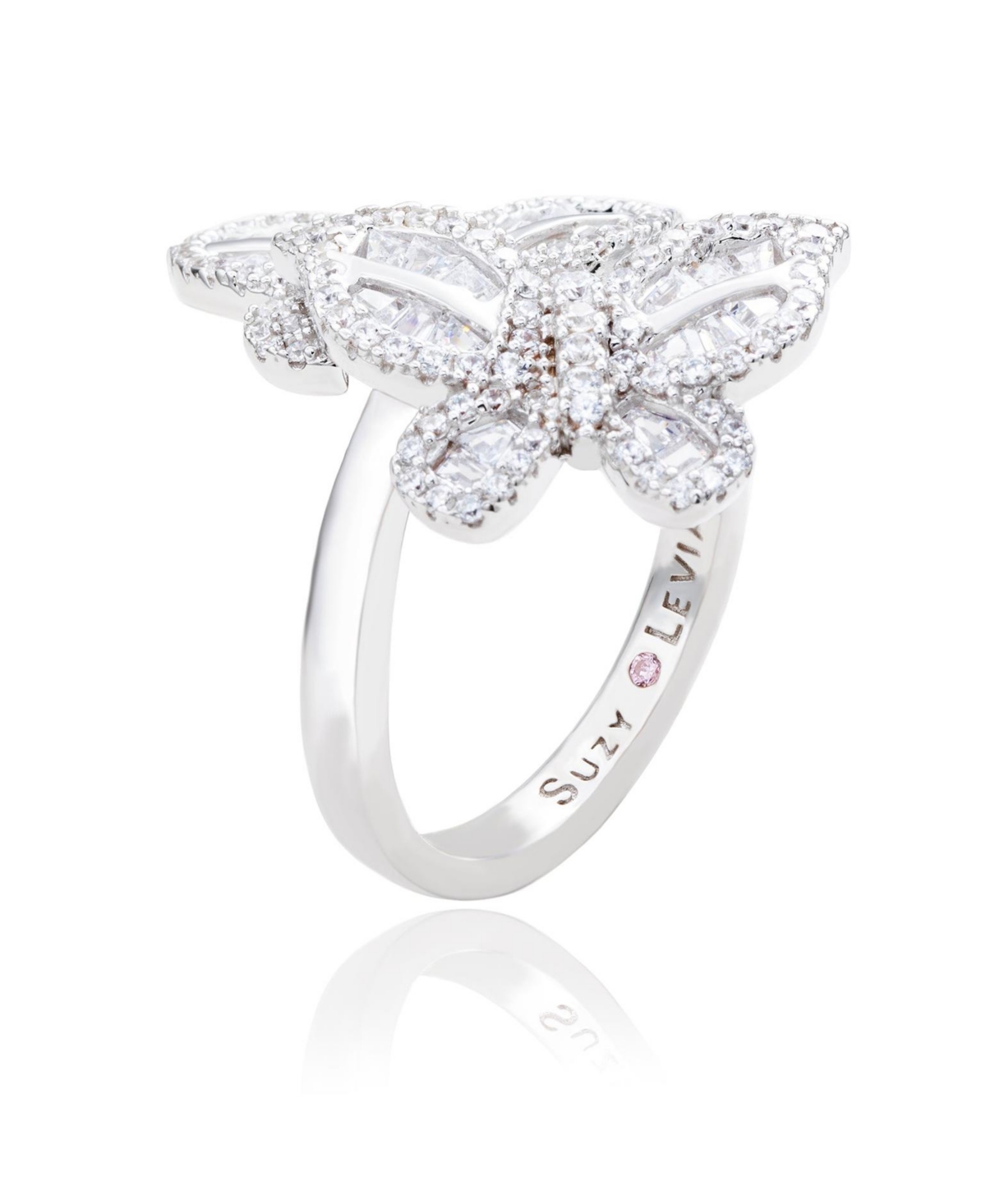 Suzy Levian New York Suzy Levian SterlingCubic Zirconia Double Butterfly Ring - Silver
