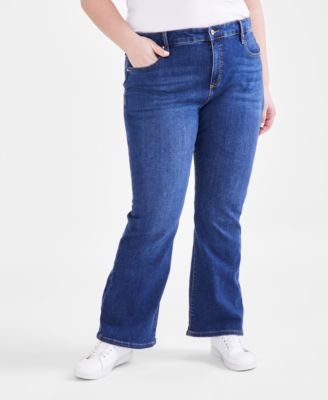 Plus Size Mid-Rise Curvy Bootcut Jeans, Exclusively at Macy's