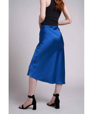 Women's Sophie Satin Midi Skirt with Hidden Elastic Waist