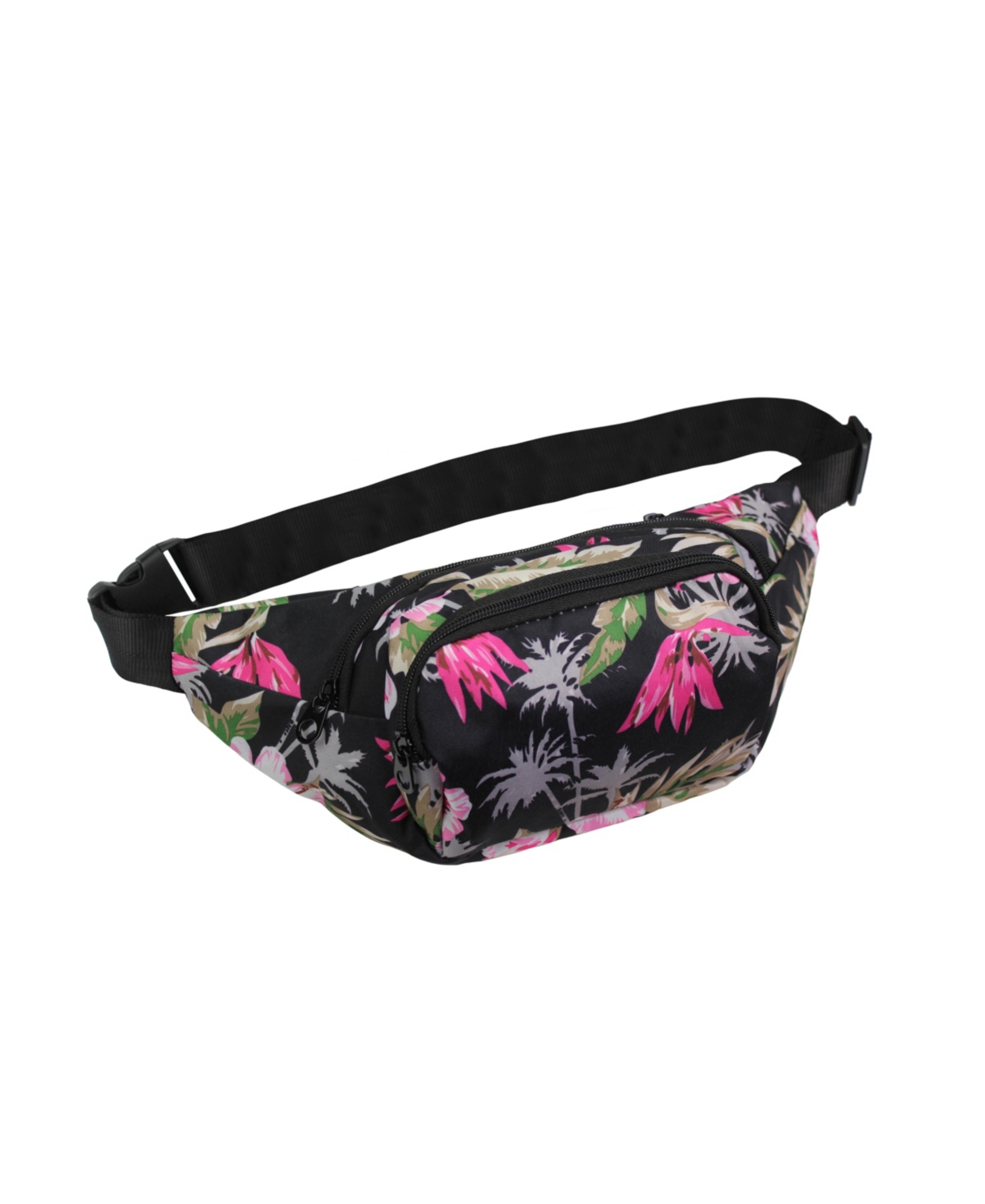 Floral 14-Inch Fanny Pack Adjustable Crossbody Waist Pack - Roses