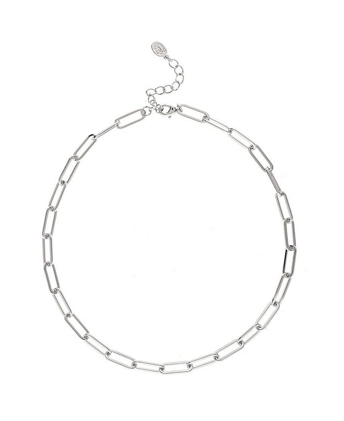 Rivka Friedman Rhodium Polished Paperclip Strand Chain Necklace - Macy's