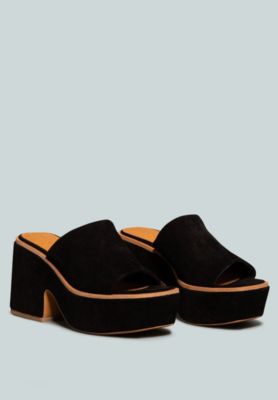 BARDOT Women Fine Suede Handcrafted Platform Slides