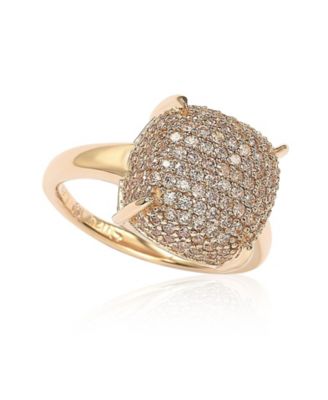 Suzy Levian Sterling Silver Cubic Zirconia Puff Ring