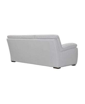 Zanna 92" Genuine Leather with Wood Legs in Contemporary Sofa