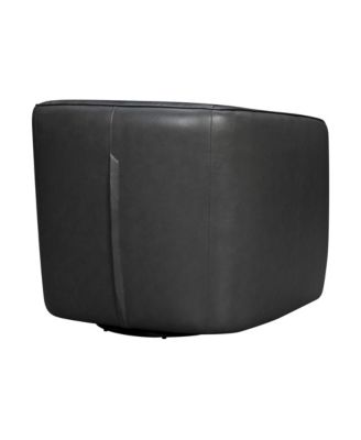 Aries 31" Genuine Leather Swivel Barrel Chair