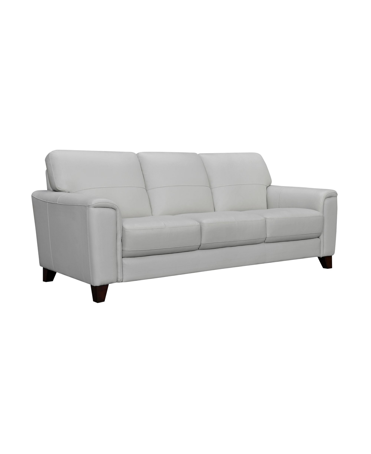 Armen Living Bergen 88" Genuine Leather Square Arm Sofa In Dove Gray