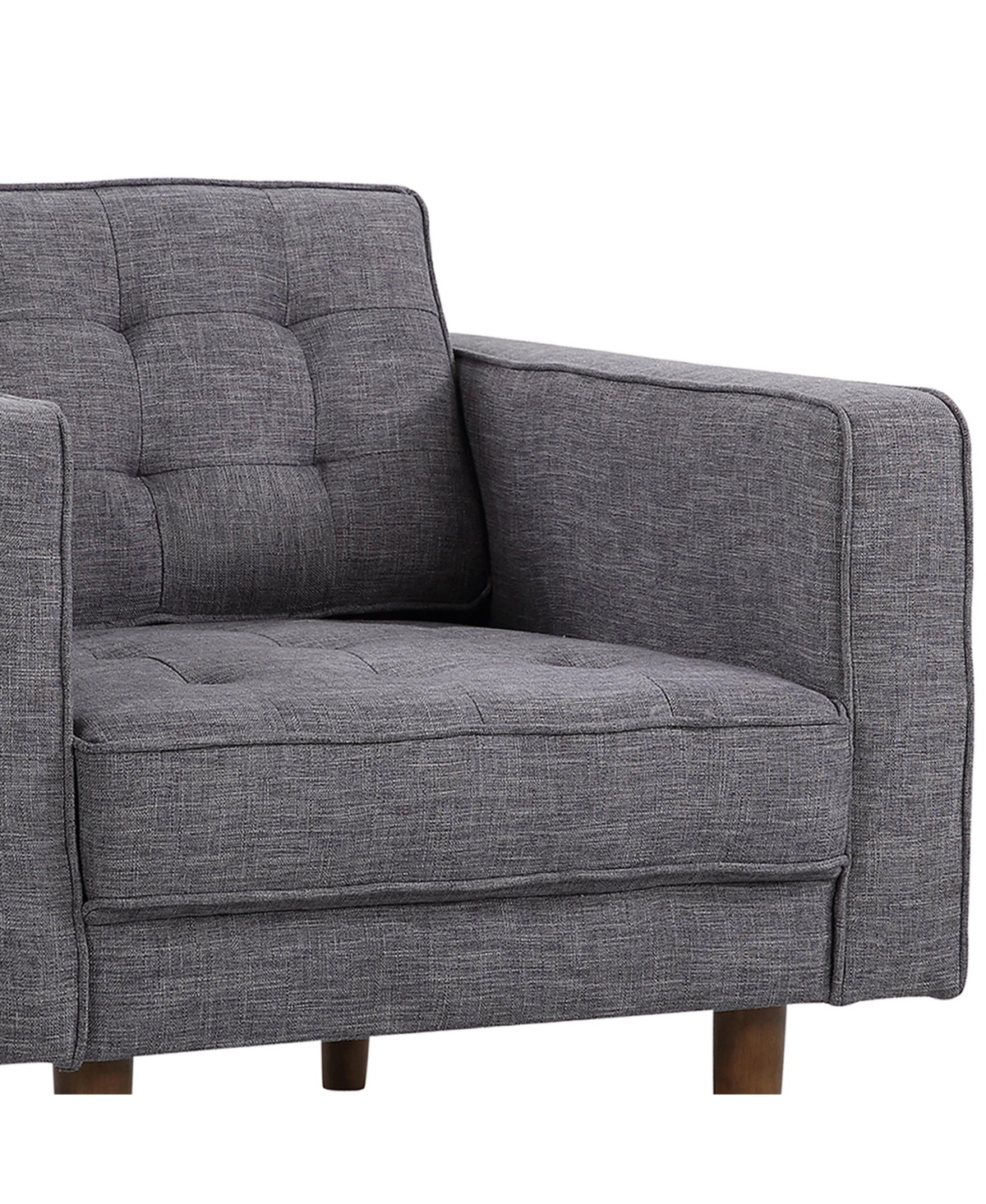 Shop Armen Living Element 32" Linen And Walnut Legs In Mid-century Modern Chair In Dark Gray