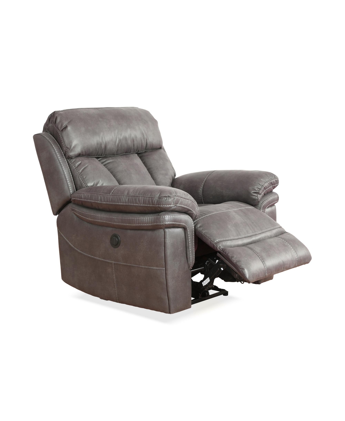 Armen Living Estelle 42" Fabric In Power Recliner Chair In Gunmetal